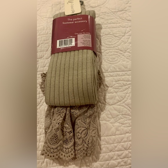 NWT Simply Noelle Boot socks Beige lace Top! So cute!! - Picture 2 of 8